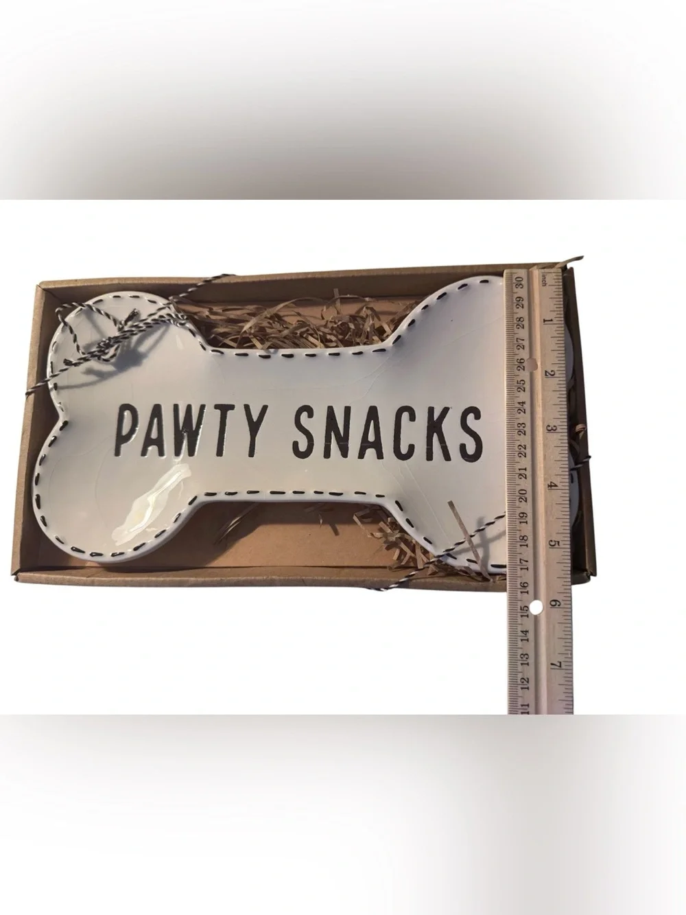 Mud Pie 'Pawty Snacks' Bone-Shaped Ceramic Treat Dish Black & White